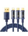 Cablul Joyroom 3w1 USB-USB-C/Lightning/microUSB 3,5A 1,2m albastru (S-1T3015A5)
