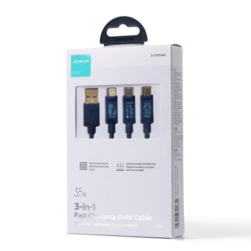 Kup Kabel Joyroom 3in1 USB-USB-C/Lightning/microUSB 3,5A 1,2m blau (S-1T3015A5) - JYR555 - {ean13} - Sklep Home Screen