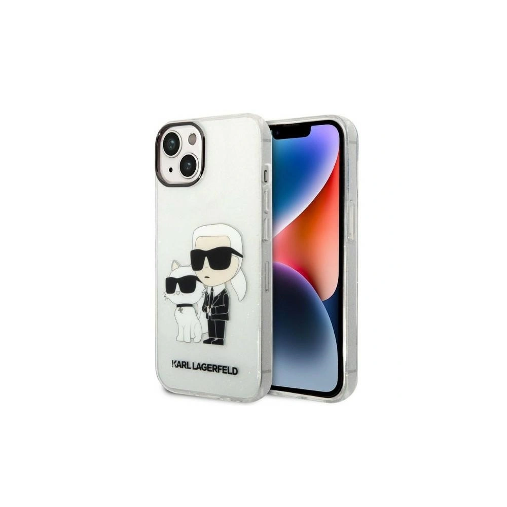 Etui Karl Lagerfeld KLHCP14SHNKCTGT Apple iPhone 14 transparent hardcase IML GLIT NFT Karl&Choupette