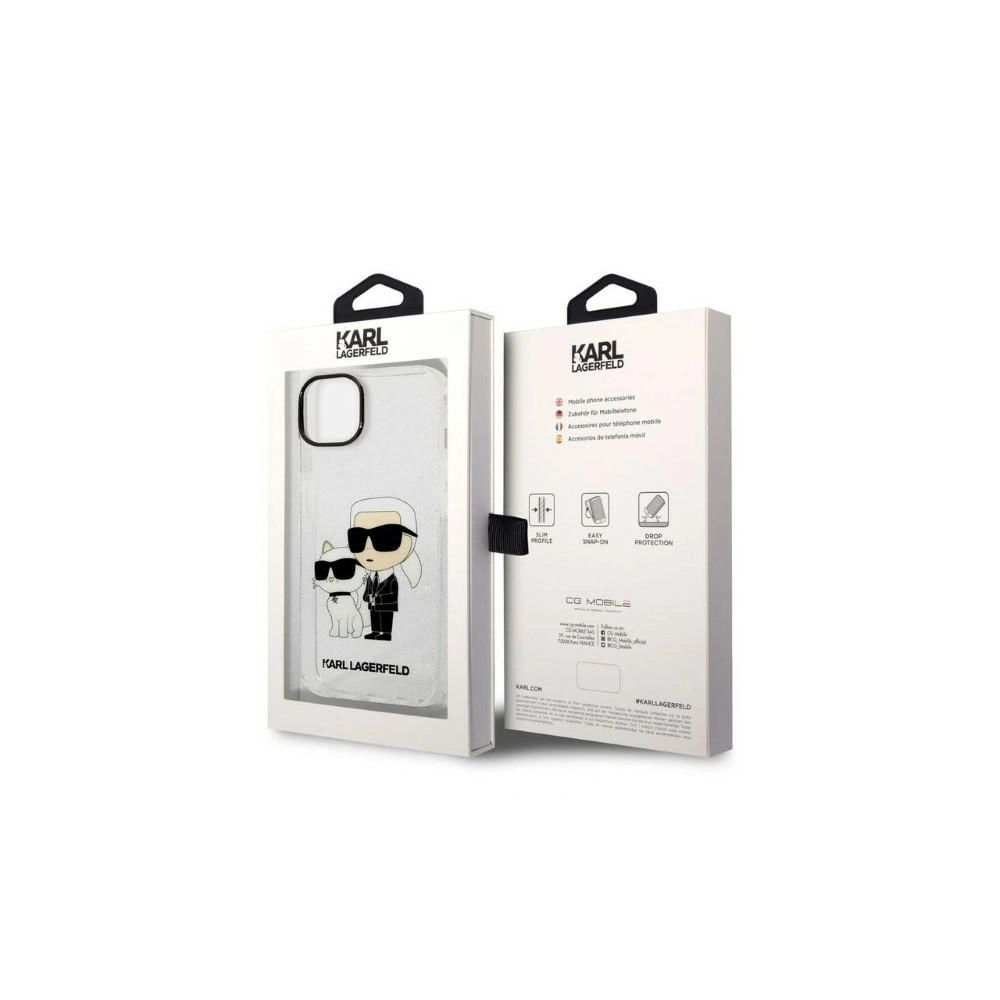 Etui Karl Lagerfeld KLHCP14SHNKCTGT Apple iPhone 14 transparent hardcase IML GLIT NFT Karl&Choupette