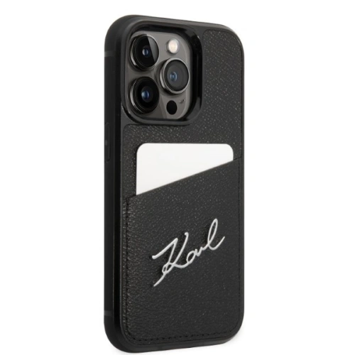 Kup Etui Karl Lagerfeld KLHCP14XCSSK Apple iPhone 14 Pro Max kemény tok fekete/black Signature Logo Kártyafoglalattal - KLD1244 - {ean13} - Sklep Home Screen