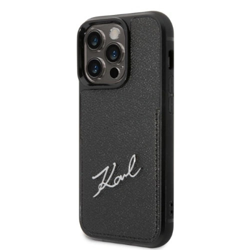Kup Etui Karl Lagerfeld KLHCP14XCSSK Apple iPhone 14 Pro Max kemény tok fekete/black Signature Logo Kártyafoglalattal - KLD1244 - {ean13} - Sklep Home Screen