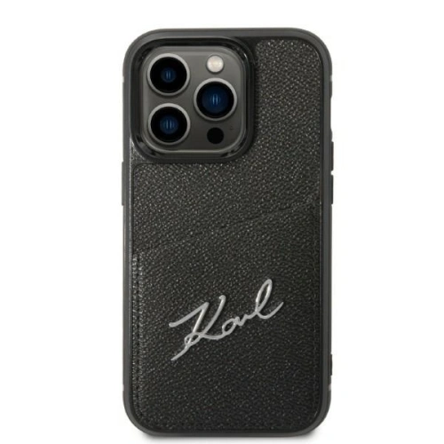 Kup Etui Karl Lagerfeld KLHCP14XCSSK Apple iPhone 14 Pro Max kemény tok fekete/black Signature Logo Kártyafoglalattal - KLD1244 - {ean13} - Sklep Home Screen