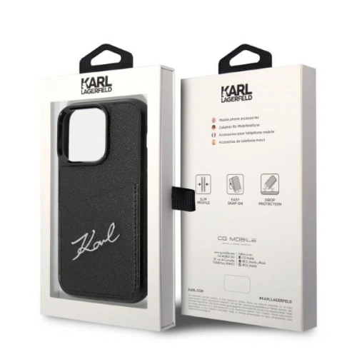 Kup Etui Karl Lagerfeld KLHCP14XCSSK Apple iPhone 14 Pro Max kemény tok fekete/black Signature Logo Kártyafoglalattal - KLD1244 - {ean13} - Sklep Home Screen