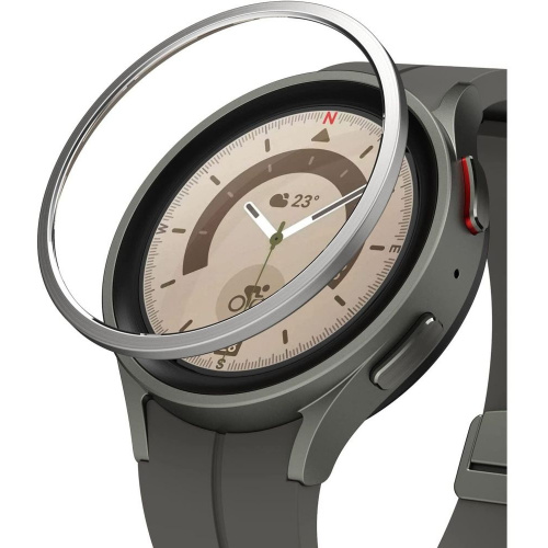 Kup Nakładka Ringke Bezel Styling Samsung Galaxy Watch 5 Pro 45mm Stainless Silver - 8809881261904 - RGK1718 - Homescreen.pl