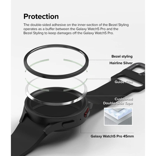 Kup Nakládka Ringke Bezel Styling Samsung Galaxy Watch 5 Pro 45mm Rozsdamentes Fekete - RGK1719 - {ean13} - Sklep Home Screen