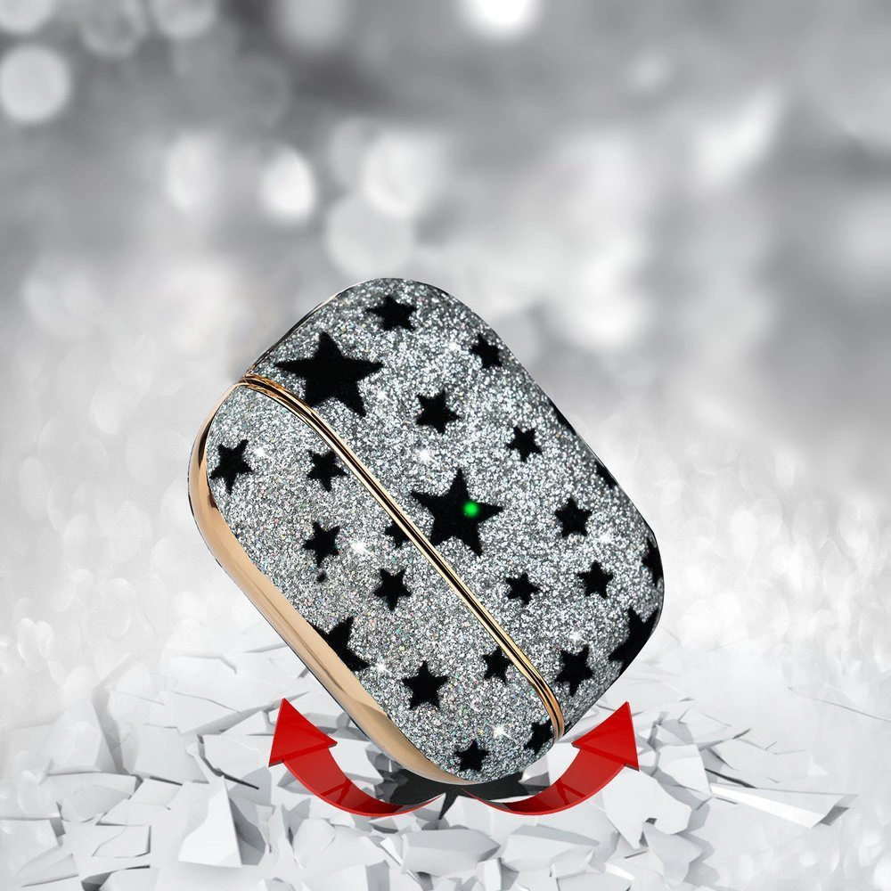 Etui Kingxbar Black Star Case Apple AirPods Pro czarny