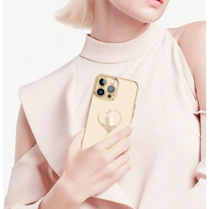 Etui Kingxbar Wish Swarovski Apple iPhone 13 Pro Max złoty