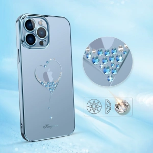 Etui Kingxbar Wish Swarovski Apple iPhone 13 niebieski