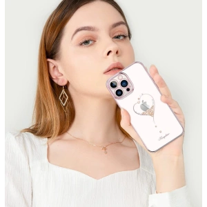 Etui Kingxbar Wish Swarovski Apple iPhone 13 różowy