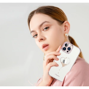 Etui Kingxbar Wish Swarovski Apple iPhone 13 różowy