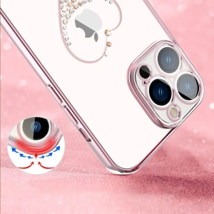 Etui Kingxbar Wish Swarovski Apple iPhone 13 Pro różowy