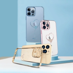 Etui Kingxbar Wish Swarovski Apple iPhone 13 Pro różowy