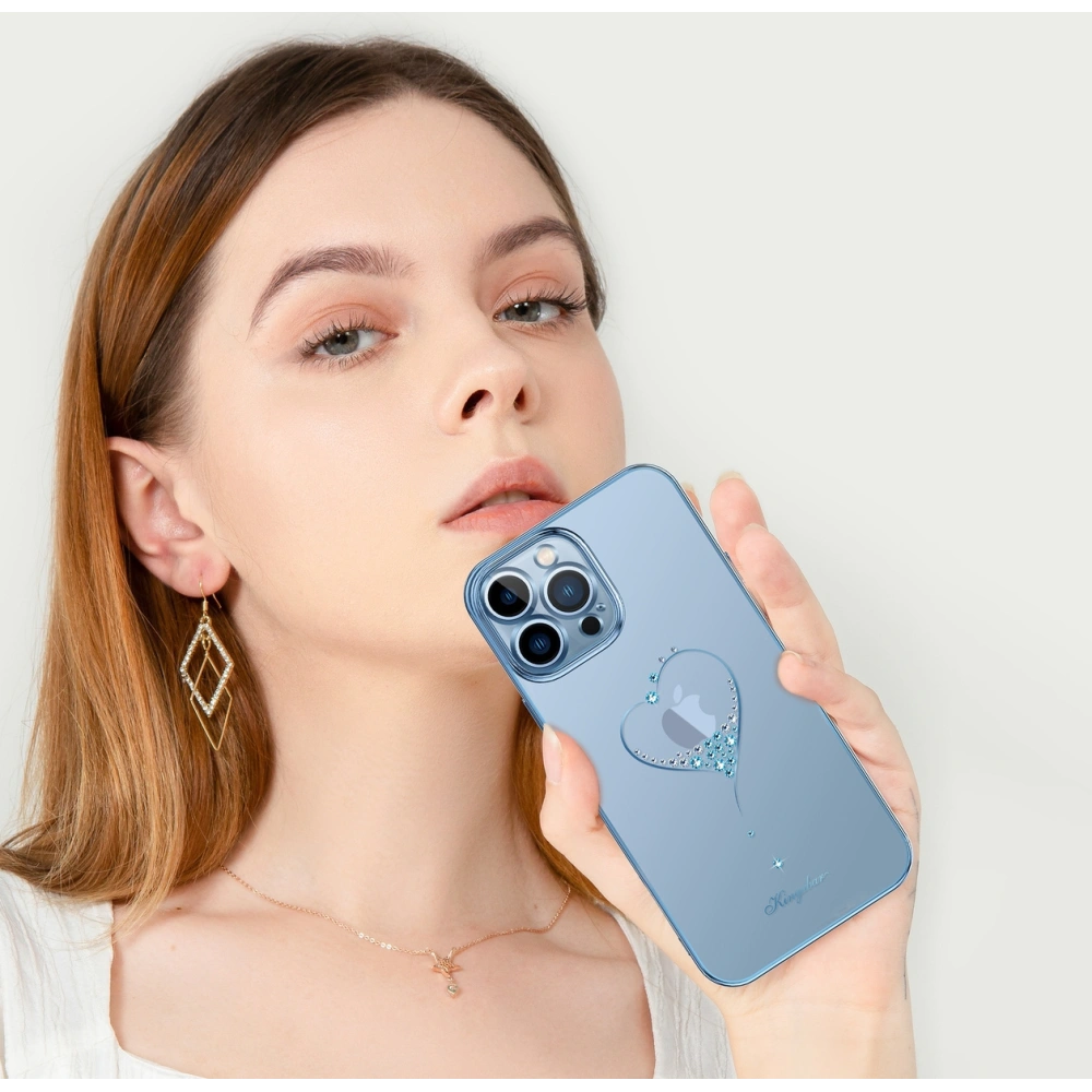 Etui Kingxbar Wish Swarovski Apple iPhone 13 Pro różowy