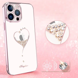 Etui Kingxbar Wish Swarovski Apple iPhone 13 Pro Max różowy