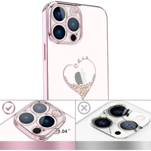 Etui Kingxbar Wish Swarovski Apple iPhone 13 Pro Max różowy