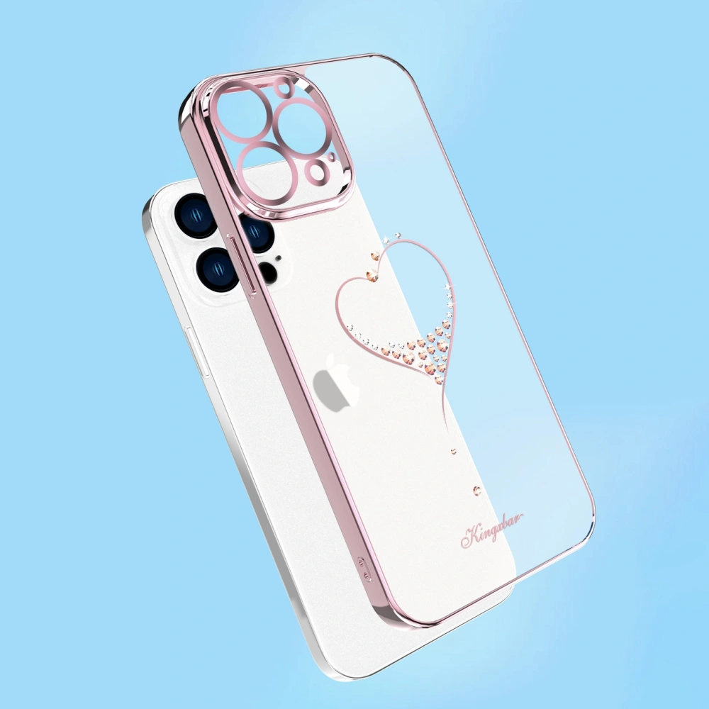 Etui Kingxbar Wish Swarovski Apple iPhone 13 Pro Max różowy