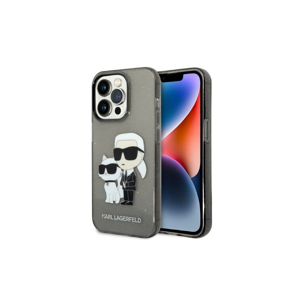 Etui Karl Lagerfeld KLHCP14XHNKCTGK Apple iPhone 14 Pro Max czarny/black hardcase IML GLIT NFT Karl&Choupette