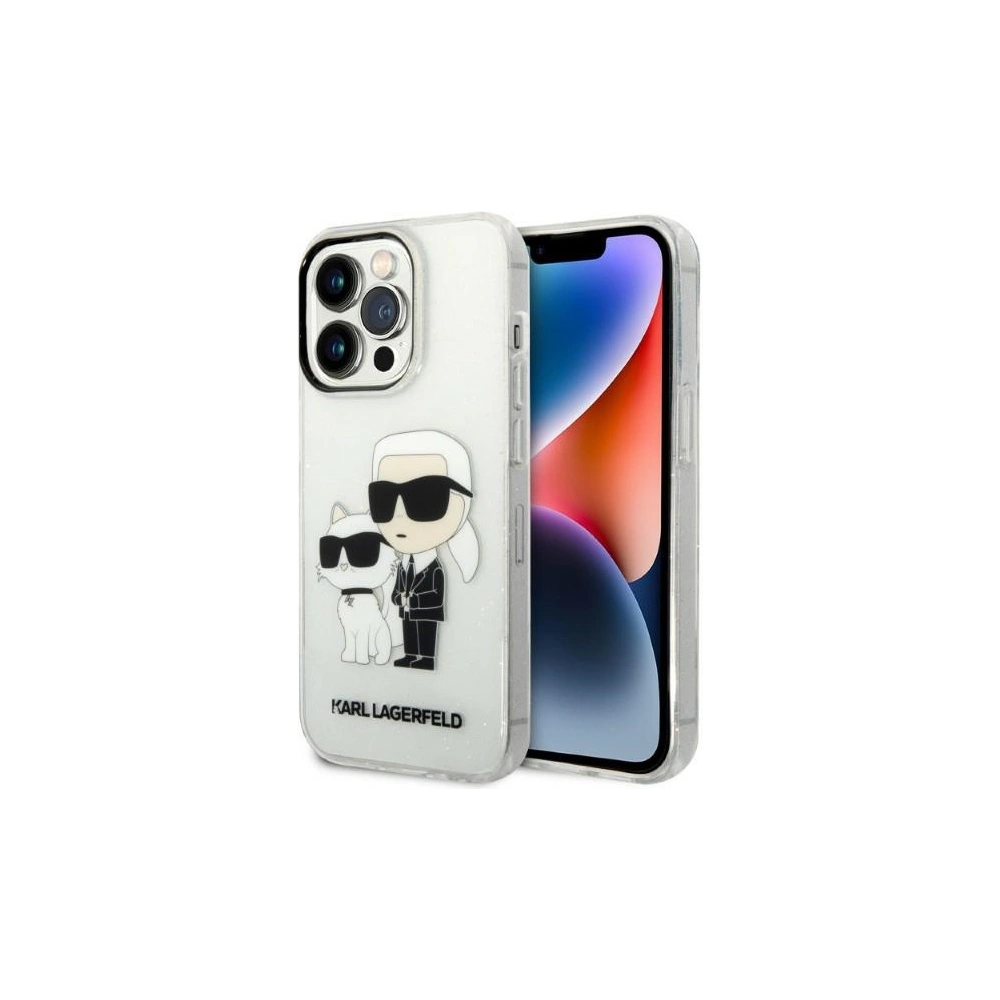 Etui Karl Lagerfeld KLHCP14XHNKCTGT Apple iPhone 14 Pro Max transparent hardcase IML GLIT NFT Karl&Choupette