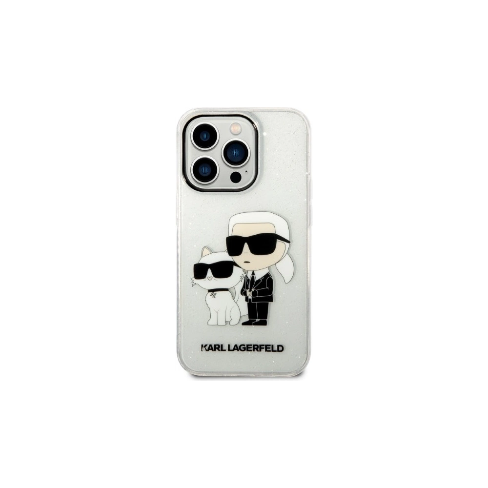 Etui Karl Lagerfeld KLHCP14XHNKCTGT Apple iPhone 14 Pro Max transparent hardcase IML GLIT NFT Karl&Choupette