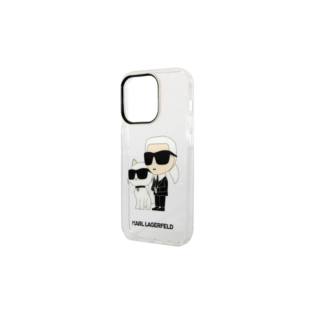 Etui Karl Lagerfeld KLHCP14XHNKCTGT Apple iPhone 14 Pro Max transparent hardcase IML GLIT NFT Karl&Choupette
