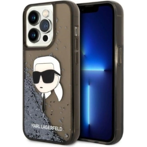 Case Karl Lagerfeld KLHCP14XLNKHCK Apple iPhone 14 Pro Max schwarz/black hardcase Glitter NFT Karl Head