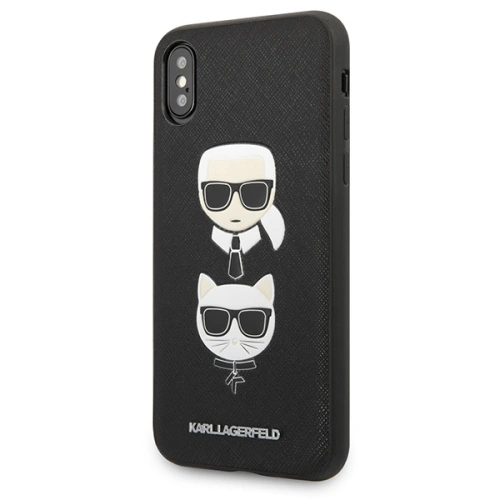 Kup Etui Karl Lagerfeld KLHCPXSAKICKCBK Apple iPhone XS/X černý/black hardcase Saffiano Ikonik Karl&Choupette Head - KLD1252 - {ean13} - Sklep Home Screen