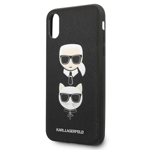 Kup Etui Karl Lagerfeld KLHCPXSAKICKCBK Apple iPhone XS/X czarny/black hardcase Saffiano Ikonik Karl&Choupette Head - KLD1252 - {ean13} - Sklep Home Screen