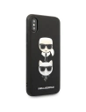 Kup Etui Karl Lagerfeld KLHCPXSAKICKCBK Apple iPhone XS/X negru/black hardcase Saffiano Ikonik Karl&Choupette Head - KLD1252 - {ean13} - Sklep Home Screen
