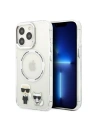Etui Karl Lagerfeld KLHMP13LHKCT Apple iPhone 13 Pro hardcase transparent Karl & Choupette Aluminium Magsafe