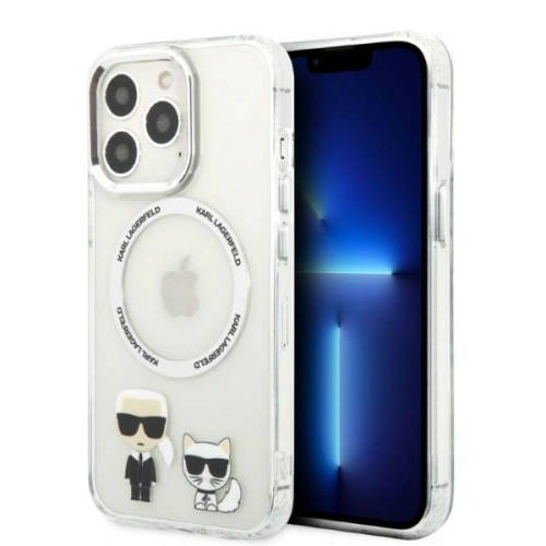 Buy Karl Lagerfeld KLHMP13XHKCT Apple iPhone 13 Pro Max hardcase transparent Karl & Choupette Aluminium Magsafe - KLD1254 - {ean13} - Home Screen Store Europe
