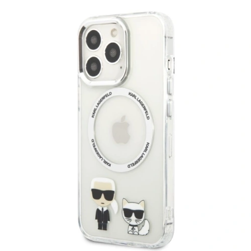 Buy Karl Lagerfeld KLHMP13XHKCT Apple iPhone 13 Pro Max hardcase transparent Karl & Choupette Aluminium Magsafe - KLD1254 - {ean13} - Home Screen Store Europe