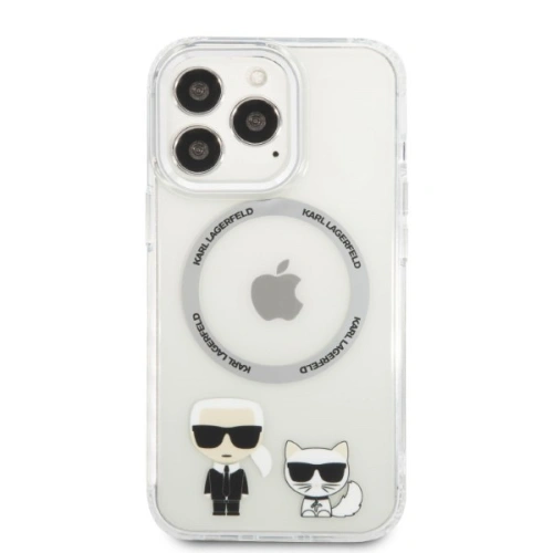 Buy Karl Lagerfeld KLHMP13XHKCT Apple iPhone 13 Pro Max hardcase transparent Karl & Choupette Aluminium Magsafe - KLD1254 - {ean13} - Home Screen Store Europe