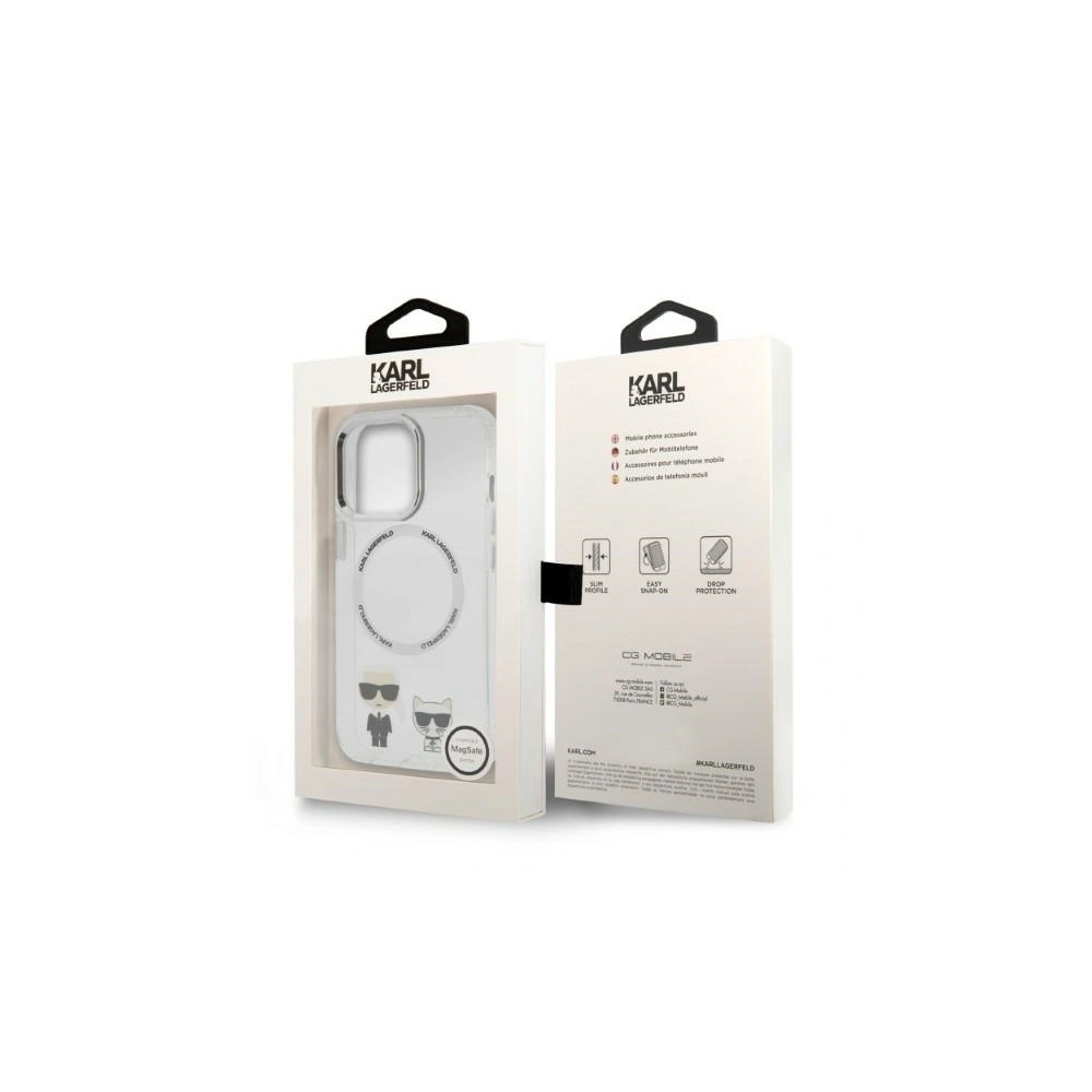 Etui Karl Lagerfeld KLHMP13XHKCT Apple iPhone 13 Pro Max hardcase transparent Karl & Choupette Aluminium Magsafe