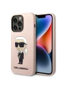 Etui Karl Lagerfeld KLHMP14LSNIKBCP Apple iPhone 14 Pro hardcase růžový/pink Silicone NFT Ikonik Magsafe