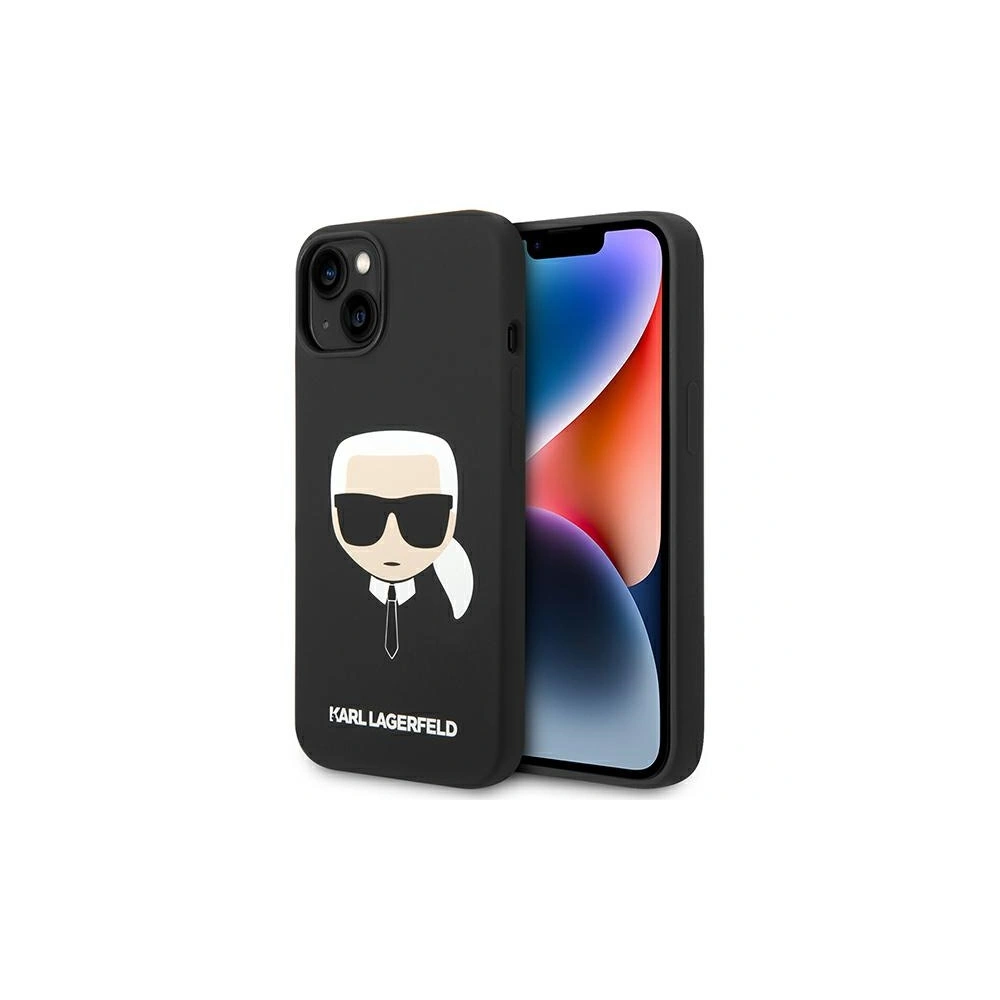 Etui Karl Lagerfeld KLHMP14MSLKHBK Apple iPhone 14 Plus / 15 Plus hardcase czarny/black Silicone Karl`s Head Magsafe