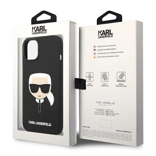 Kup Etui Karl Lagerfeld KLHMP14MSLKHBK Apple iPhone 14 Plus / 15 Plus hardcase černý/black Silicone Karl`s Head Magsafe - KLD1259 - {ean13} - Sklep Home Screen