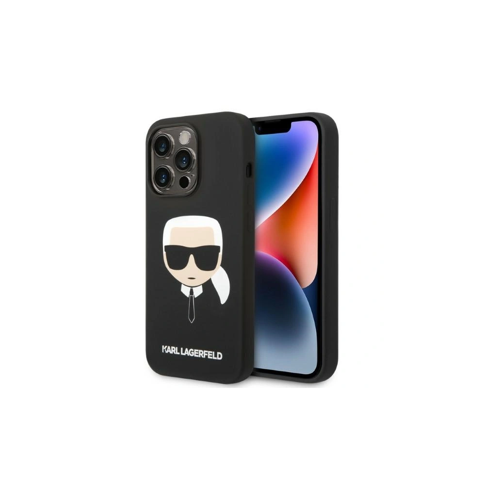 Etui Karl Lagerfeld KLHMP14XSLKHBK Apple iPhone 14 Pro Max hardcase czarny/black Silicone Karl`s Head Magsafe