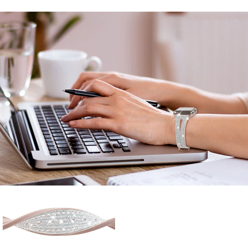 Pasek Kingxbar New Chameleon Band Apple Watch 4/5/6/7/SE/8/9/10 40/41/42mm srebrny