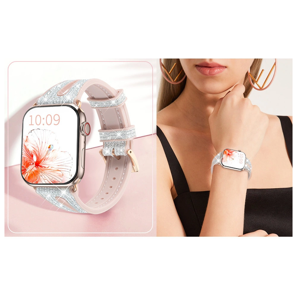 Pasek Kingxbar New Chameleon Band Apple Watch 4/5/6/7/SE/8/9 44/45mm srebrny