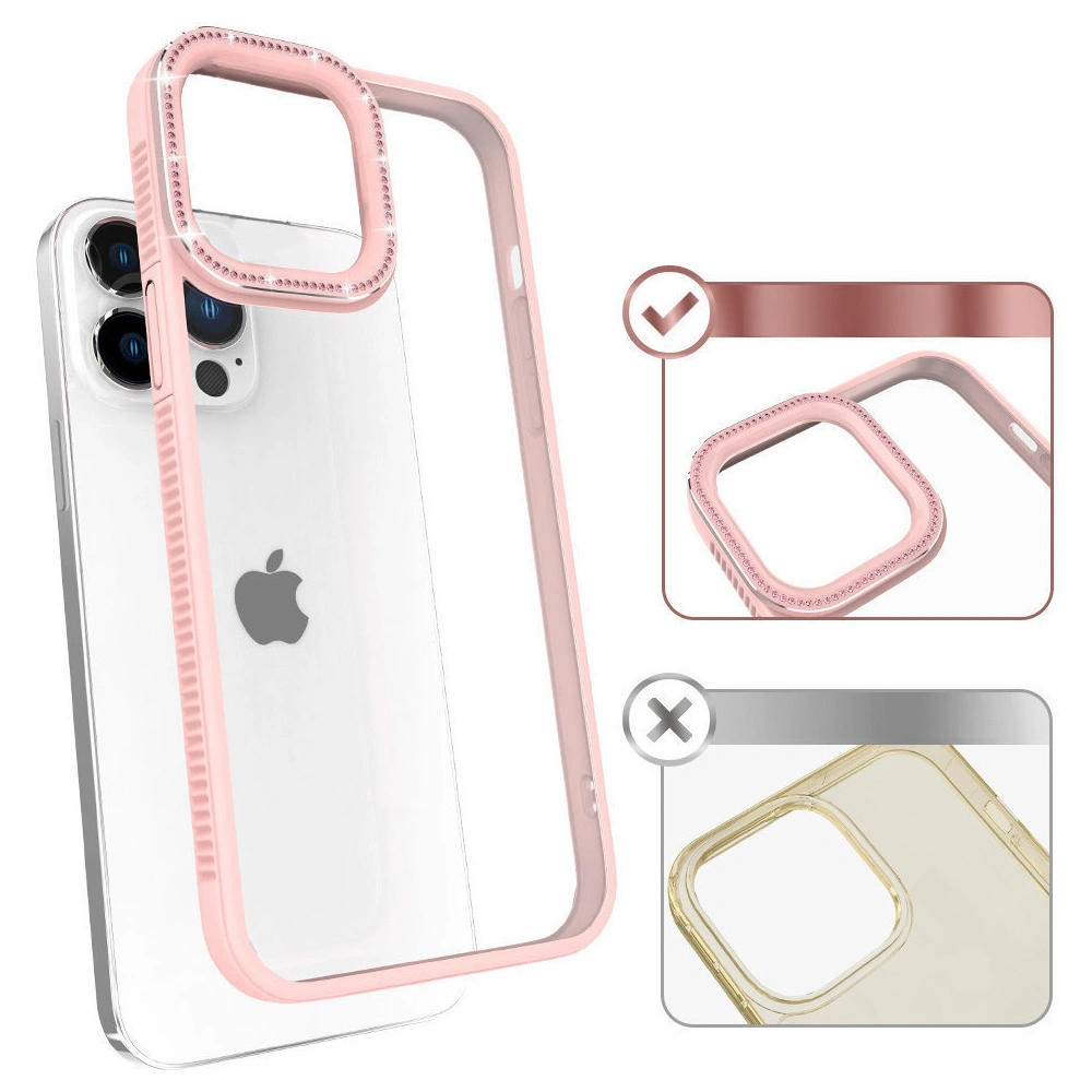 Etui Kingxbar Sparkle Apple iPhone 13 Pro Max różowy