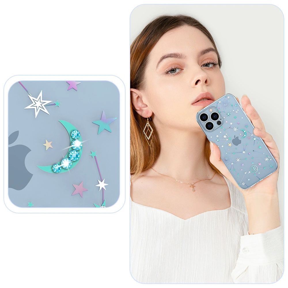 Etui Kingxbar Lucky Swarovski Apple iPhone 13 Pro przezroczysty (Zodiac)