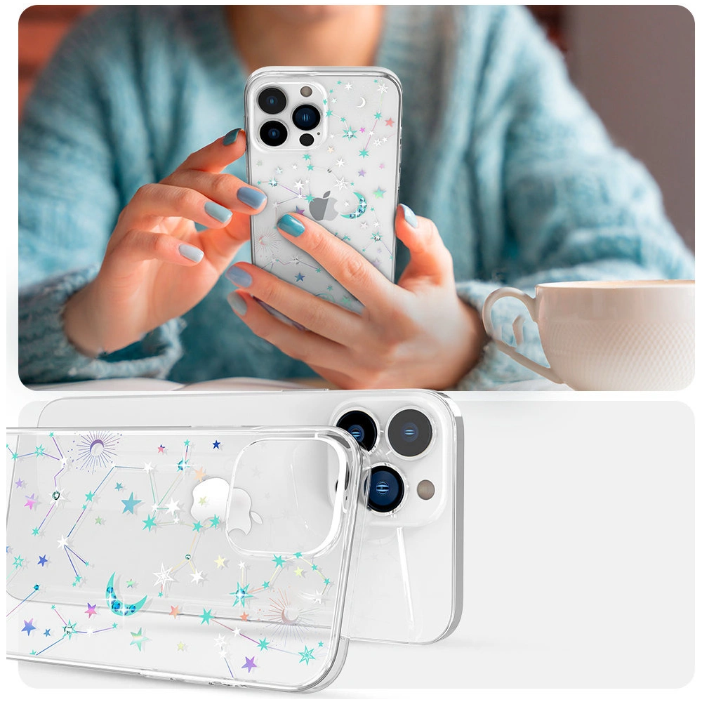 Etui Kingxbar Lucky Swarovski Apple iPhone 13 Pro przezroczysty (Zodiac)