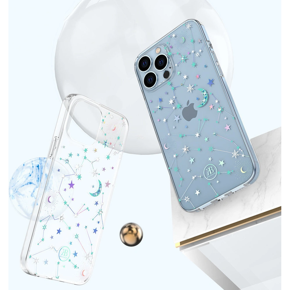 Etui Kingxbar Lucky Swarovski Apple iPhone 13 Pro przezroczysty (Zodiac)