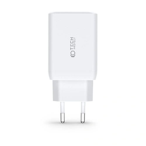 Kup Încărcător de rețea Tech-Protect C65W Încărcător de rețea cu 3 porturi PD 65W QC 3.0 Alb - THP1543 - {ean13} - Sklep Home Screen