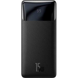 Powerbank Baseus Bipow Display 10000mAh 15W czarny (Overseas Edition) + kabel USB-A/microUSB 0.25m czarny