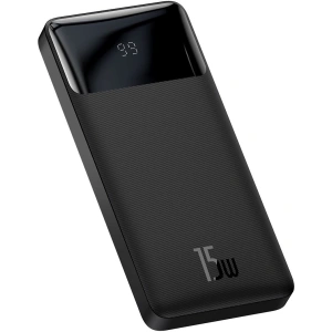 Powerbank Baseus Bipow Display 10000mAh 15W czarny (Overseas Edition) + kabel USB-A/microUSB 0.25m czarny