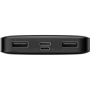 Powerbank Baseus Bipow Display 10000mAh 15W czarny (Overseas Edition) + kabel USB-A/microUSB 0.25m czarny