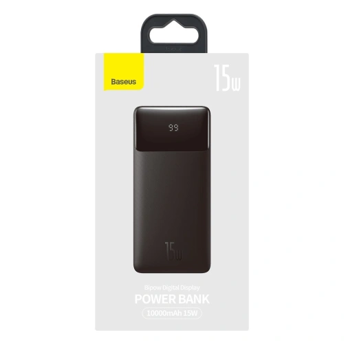 Kup Powerbank Baseus Bipow Display 10000mAh 15W černý (Overseas Edition) + kabel USB-A/microUSB 0.25m černý - BSU3675 - {ean13} - Sklep Home Screen