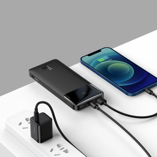 Kup Powerbank Baseus Bipow Display 10000mAh 15W schwarz (Overseas Edition) + USB-A/microUSB 0.25m schwarz - BSU3675 - {ean13} - Sklep Home Screen